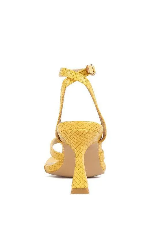 CELTY Ankle Strap Spool Heel Thong Sandals by VYSN