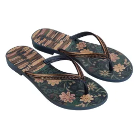 Womens Grendha Blue Floral Thong Sandals - Stylish and Comfortable Flip Flops