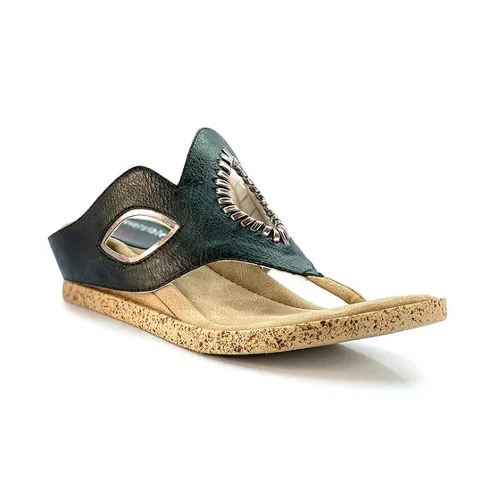 Handstitched Open Peephole Reversible Sandals
