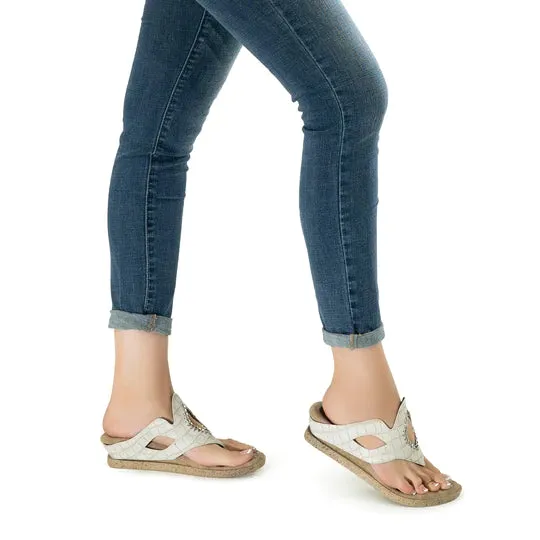 Handstitched Open Peephole Reversible Sandals