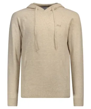 Maglione Willbur Hooded Knit in Lana e Cashmere Beige