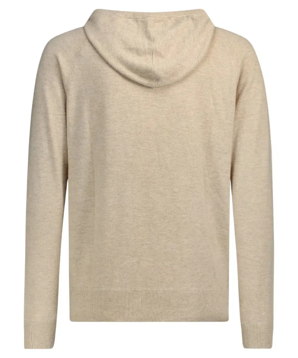 Maglione Willbur Hooded Knit in Lana e Cashmere Beige