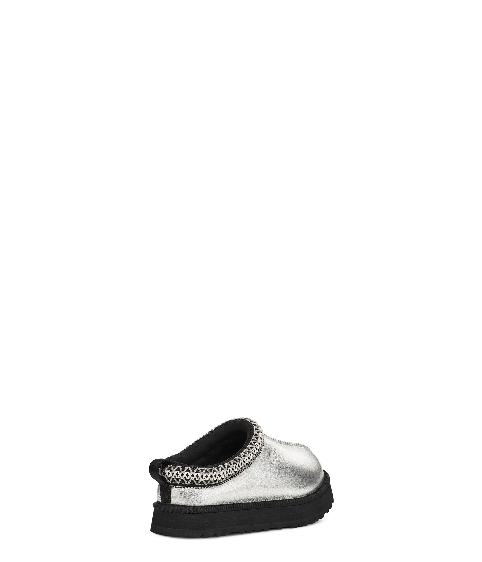 UGG Unisex-Child Tazz Leather Slipper, Silver Metallic
