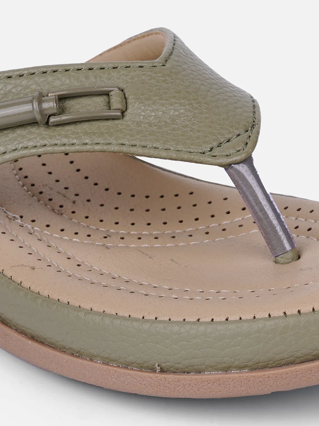 Women's Olive Thong Sandals (IU6013)